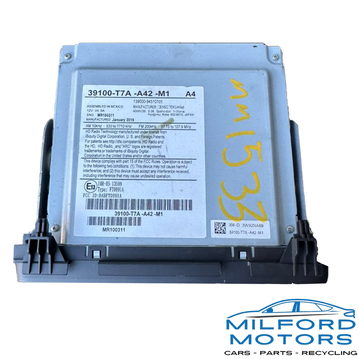 Used OEM Honda HR-V Radio Audio Receiver Touring 2019–2021 US Market 18K Miles