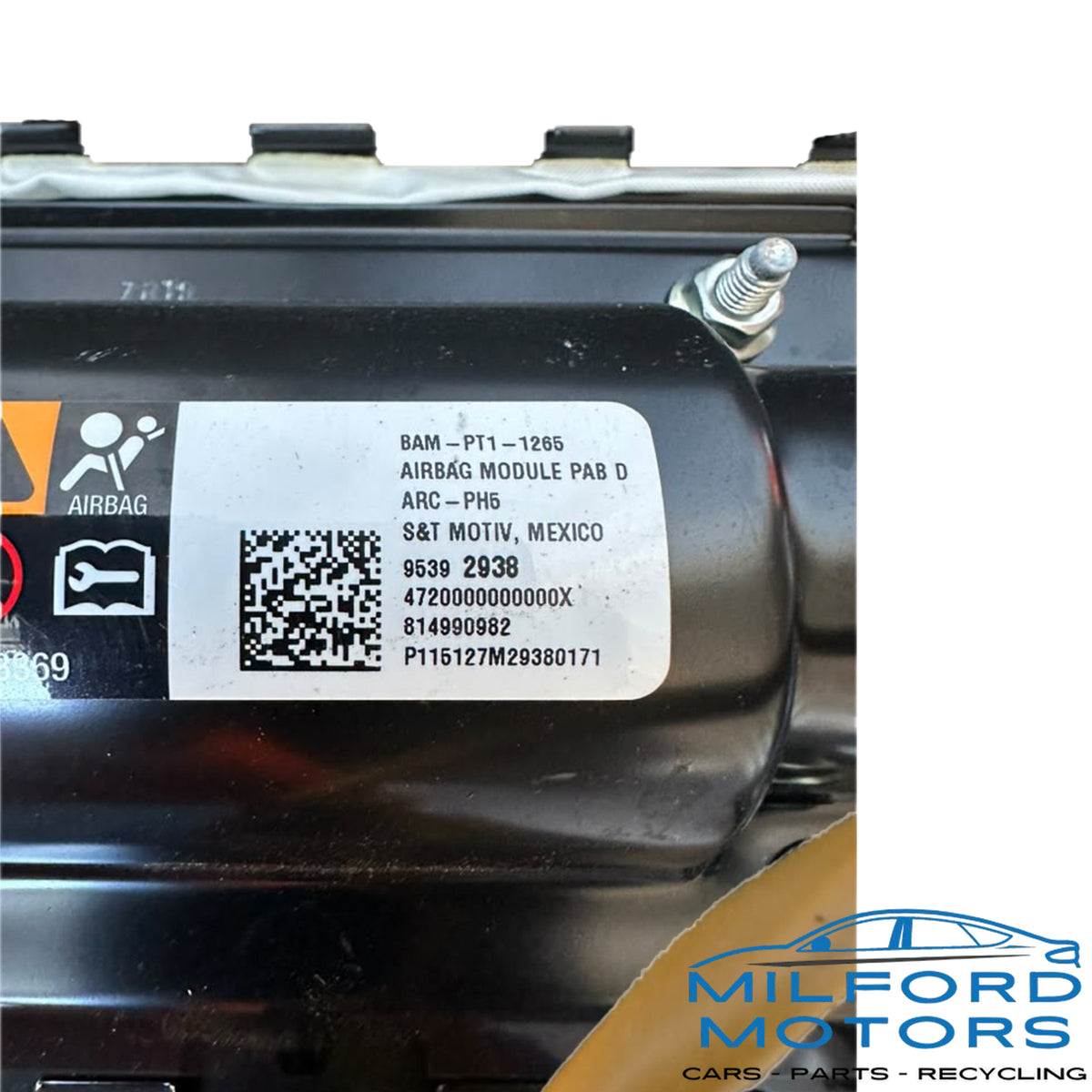 Used OEM Front Passenger Right Dashboard Airbag 2012–2020 Chevrolet Sonic 89K Miles