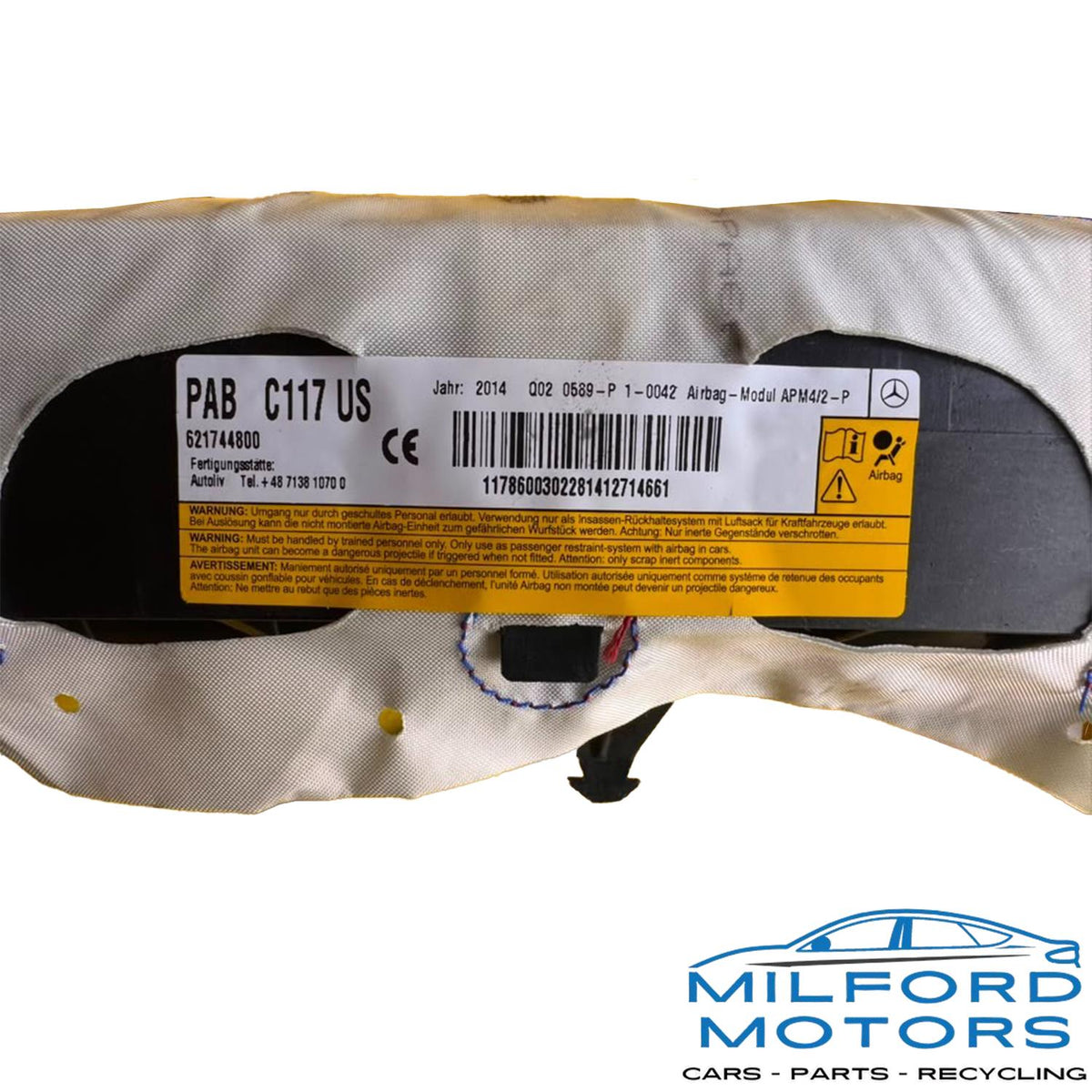 Used OEM 2014-2020 Mercedes-Benz Front Passenger Dash Airbag