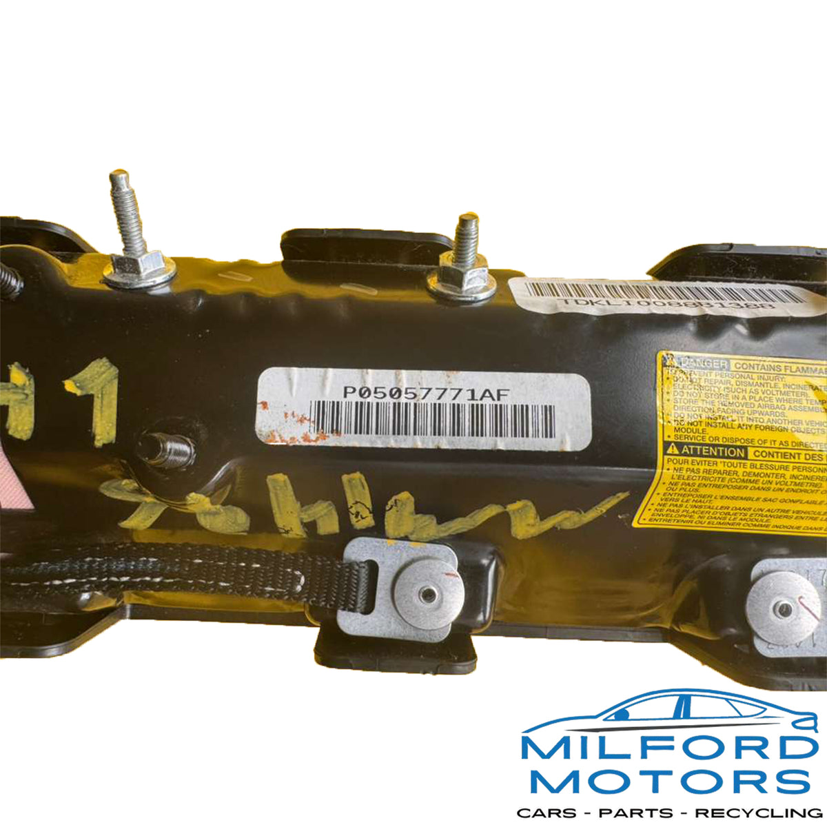 Used OEM Driver Left Knee Air Bag – 2011–2018 Dodge Grand Caravan Chrysler Town & Country – 5057771AF