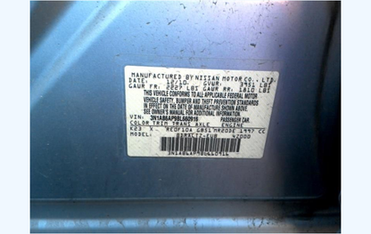 Used OEM 2010-2012 Nissan Sentra Left Tail Light Quarter Mounted 2.0L Except SR 26555ZT50A
