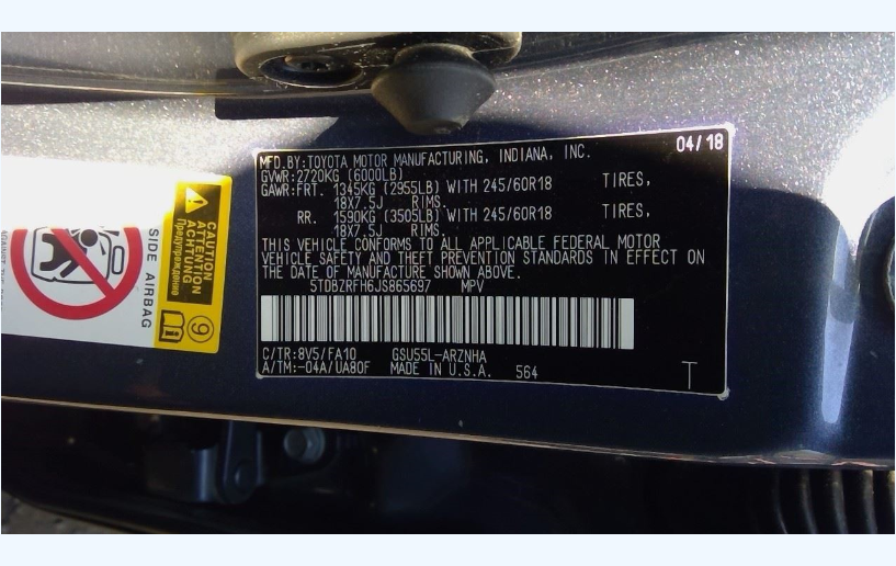 Used UA80F 8-Speed Automatic Transmission AWD – 79,642 Miles – 2017-2019 Toyota Highlander 3.5L AWD