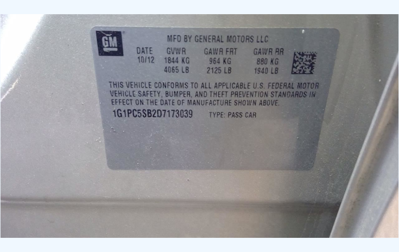 Used 2013 Chevrolet Cruze / Orlando Automatic Transmission – 41,388 Miles – OEM 6-Speed