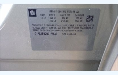 Used 2013 Chevrolet Cruze / Orlando Automatic Transmission – 41,388 Miles – OEM 6-Speed