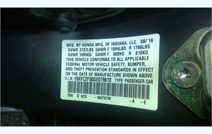 Used 2016–2021 Honda Civic 2.0L K20C2 Engine Assembly – 84,000 Miles – California Emissions