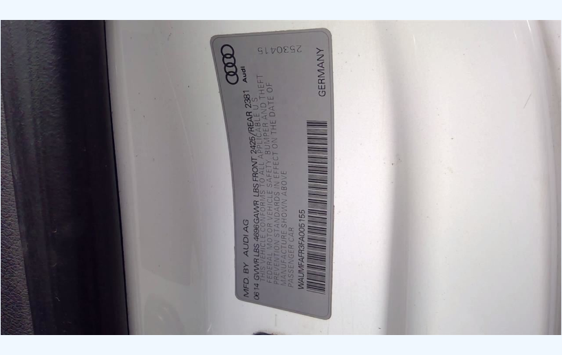 Used OEM 8-Speed Automatic Transmission Quattro – 110,748 Miles – Audi A5 2.0L AWD 2014-2017