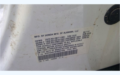OEM 2017 Acura MDX Cabin Fuse Box | SH-AWD Tech w/RES | 74,325 Miles
