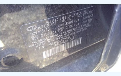 Used 2018–2020 Hyundai Elantra 2.0L 6-Speed Automatic Transmission – GT Hatchback – 98,165 Miles