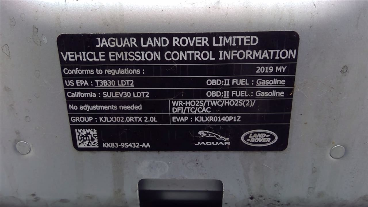2018–2021 Range Rover Velar Right Sun Visor – Illuminated – 22,000 Miles