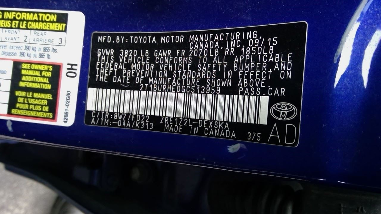 OEM Used Instrument Cluster Speedometer – 130,301 Miles – 2014-2016 Toyota Corolla 1.8L MPH – Part # 83800-0ZX00