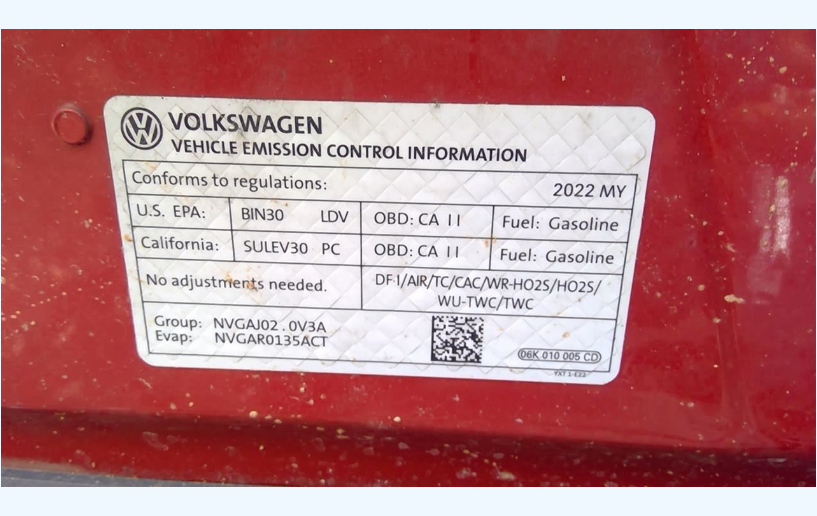 Used OEM Right Outer LED Tail Light Quarter Panel Mounted 2018–2024 Volkswagen Tiguan 5NN945096A