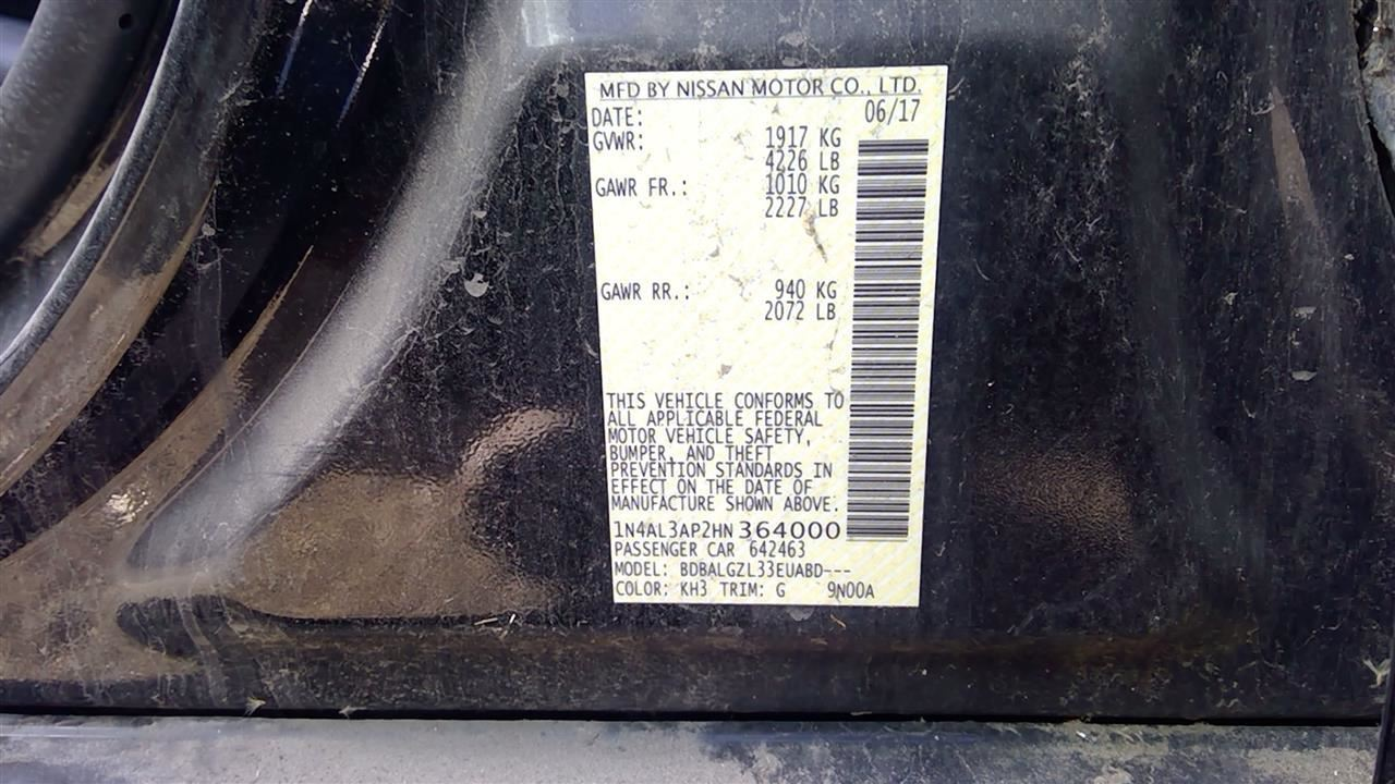 OEM Used Instrument Cluster Speedometer – 99,000 Miles – 2017 Nissan Altima MPH w/ Display Screen – Part # 24810-9HT8B