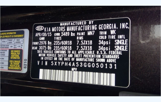Used 2014-2018 Kia Sorento 3.3L GDI V6 Engine – 90,784 Miles
