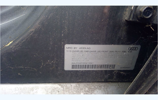 Used 2013-2014 Audi S8 8-Speed Automatic Transmission – 59,312 Miles – Transmission Code MEF – 4.0L Twin Turbo