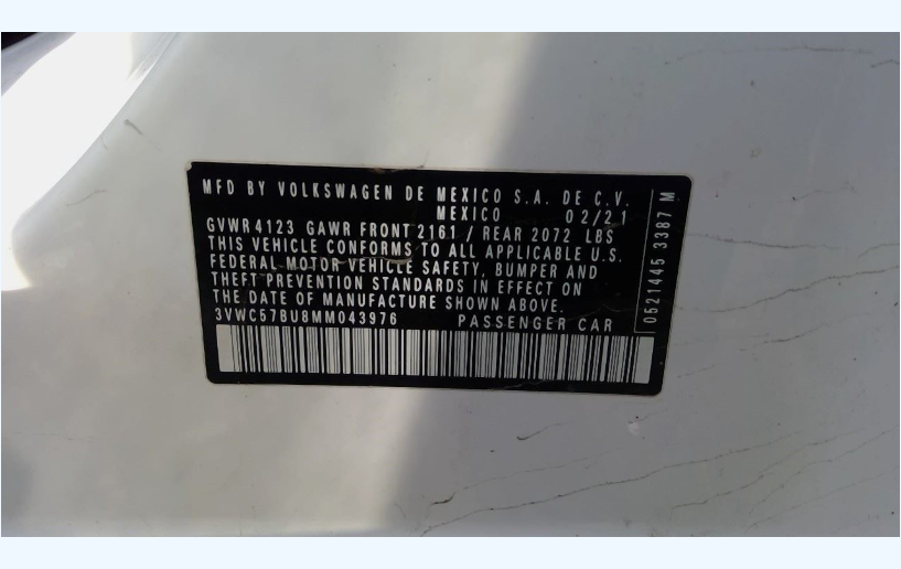 Used 8-Speed Automatic Transmission – 2019-2021 Volkswagen Golf / Jetta – 45,810 Miles