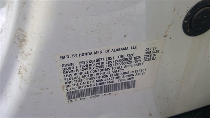 OEM 2016-2017 Acura MDX Tech AWD Instrument Cluster Speedometer MPH 78100TZ6A71 / 78100TZ6A72 - 74,325 Miles