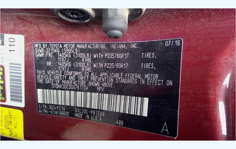 Used OEM U660E 6-Speed Automatic Transmission w/ Torque Converter – 104,062 Miles – Toyota Sienna 3.5L FWD 2011-2016