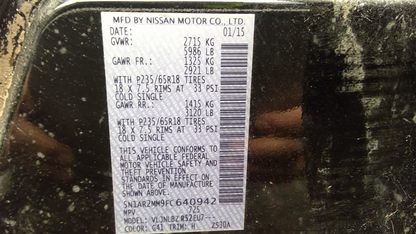 2015 Nissan Pathfinder Speedometer Instrument Cluster OEM – 49,520 Miles – ID 24810-9PB0A