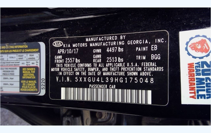 Used 2016-2020 Kia Optima 2.4L (US Built) Automatic Transmission – 107,325 Miles