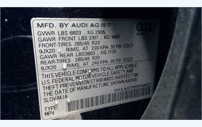 Used 2017–2019 Audi Q7 20x9 Alloy Wheel — 10 Spoke — 5 Lug — 112mm — +33mm Offset — OEM 4M0601025AD