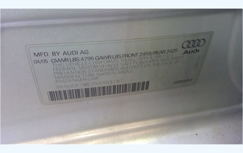 OEM Right Passenger Side Outer Tail Light Lamp Audi A4 S4 RS4 2005-2008 8E5945096A