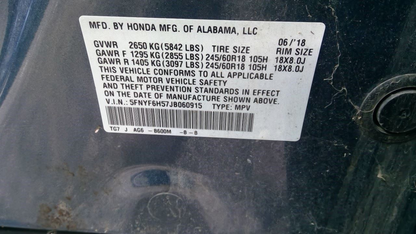 Used 2016–2020 Honda Pilot AWD 6-Speed Automatic Transmission (PLXA) – 136,076 Miles