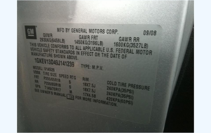 Used OEM Right Quarter Panel Tail Light Assembly – GMC Acadia (2007–2012)
