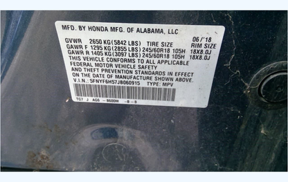 Used Right Side View Mirror – 2016–2018 Honda Pilot (Passenger Side)
