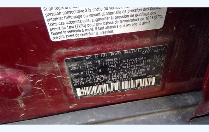 Used OEM Right Tail Light Quarter Panel Mounted 2010–2014 Subaru Legacy Outback Wagon 84912AJ09A