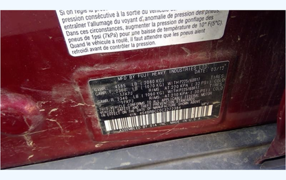 Used OEM Right Tail Light Quarter Panel Mounted 2010–2014 Subaru Legacy Outback Wagon 84912AJ09A