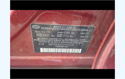 2011-2016 Hyundai Kia OEM Throttle Body Assembly 2.4L 101,838 Miles 337-50299 Sonata Optima Tucson Santa Fe