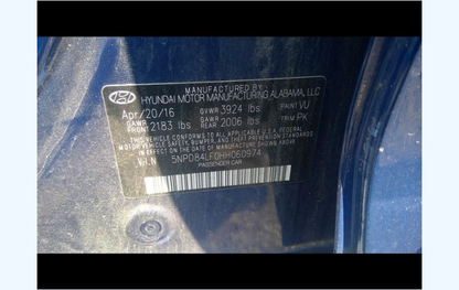 Used OEM Right Inner Tail Light Trunk Lid Mounted Incandescent US Built 2017–2018 Hyundai Elantra Sedan 92404F3000