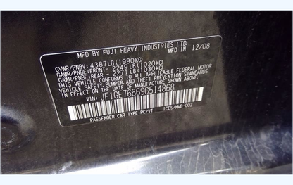 Used OEM Right Quarter Panel Tail Light Assembly – Subaru Impreza Sedan (2008–2014)
