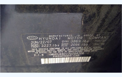 2007-2010 Hyundai Elantra Sedan Left Driver Side Quarter Panel Tail Light OEM 92401-2H050 Used