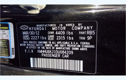 2013–2016 Hyundai Genesis Coupe Rear 18x8 10-Spoke Alloy Wheel 529102M230/M210 31K
