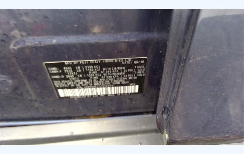 2015-2019 Subaru Legacy Outback Left Driver Side Quarter Panel Tail Light OEM 84912AL06A Used