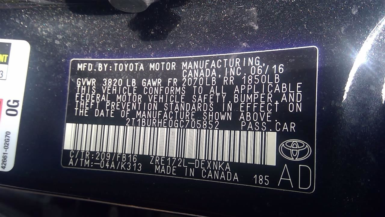 OEM Used Instrument Cluster Speedometer – 32,000 Miles – 2014-2016 Toyota Corolla 1.8L MPH – ID 83800-0ZX00