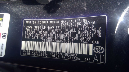 OEM Used Instrument Cluster Speedometer – 32,000 Miles – 2014-2016 Toyota Corolla 1.8L MPH – ID 83800-0ZX00