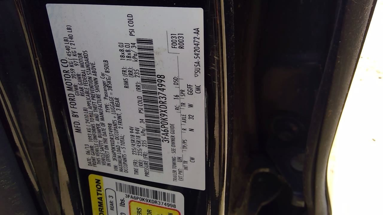OEM Used Instrument Cluster Speedometer – 57,652 Miles – 2013 Ford Fusion MPH – ID DS7T-10849-AA thru AH