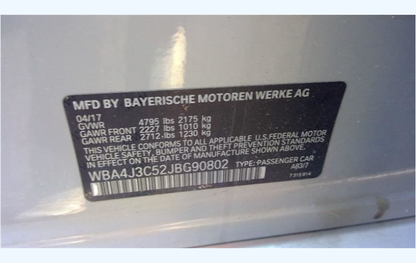 Used 2017-2021 BMW Starter Motor 1.2kW 12418625995 Reman 230i 330i 430i 530i X3 X4 104K Miles