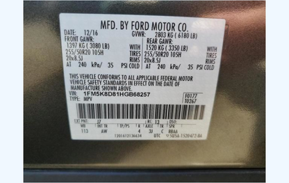 Used Throttle Body Assembly – 2011-2019 Ford / Lincoln  3.5L & 3.7L V6 – 50,525 Miles – OEM – Part AT4Z-9E926-B