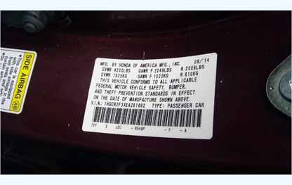 Used 2013–2015 Honda Accord LX 16x7 Alloy Wheel — 5 Double Spoke / 10 Spoke — Gray Inlay — TPMS — OEM 42700T2AA71