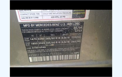 Used 2007-2016 Mercedes-Benz CL550, E550, S550, GL550, ML550, G550  5.5L V8 Engine – 185,571 Miles – M273 – 185,571 Miles